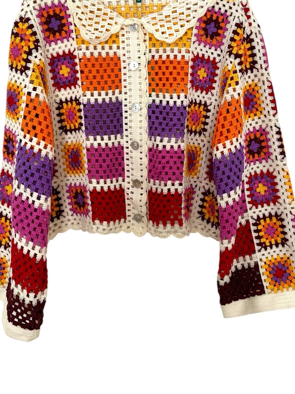 New Farm Rio Crochet Knit Granny Cardigan sz XL - Picture 6 of 15